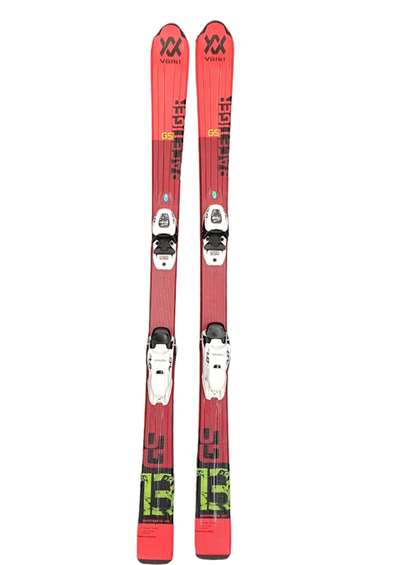Narty Volkl Racetiger GS junior czerwone płaskie + wiązania 7,5 wht/blk